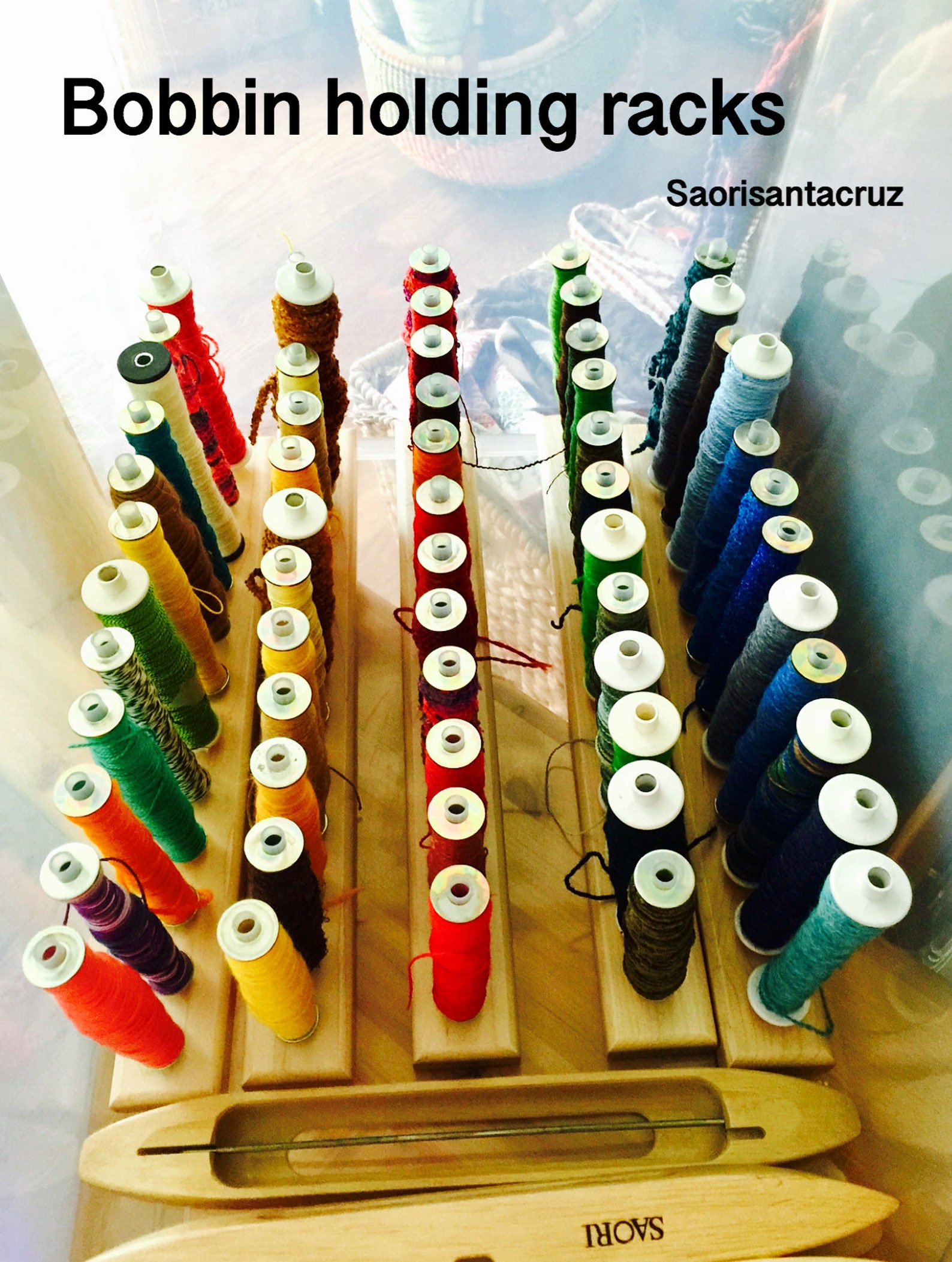 Weaving bobbin rack holds 12 wound bobbins park your saori Etsy