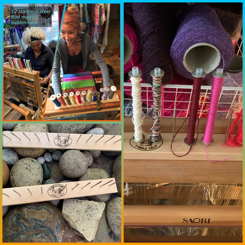 Weaving Bobbin Rack Maple Holds 12 Wound Bobbins and Park Your Etsy