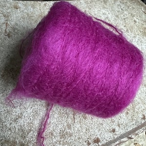 1 pound cone  high quality strong brushed mohair for core spinning, weaving, knitting " orchid/fuchsia " : saorisantacruC