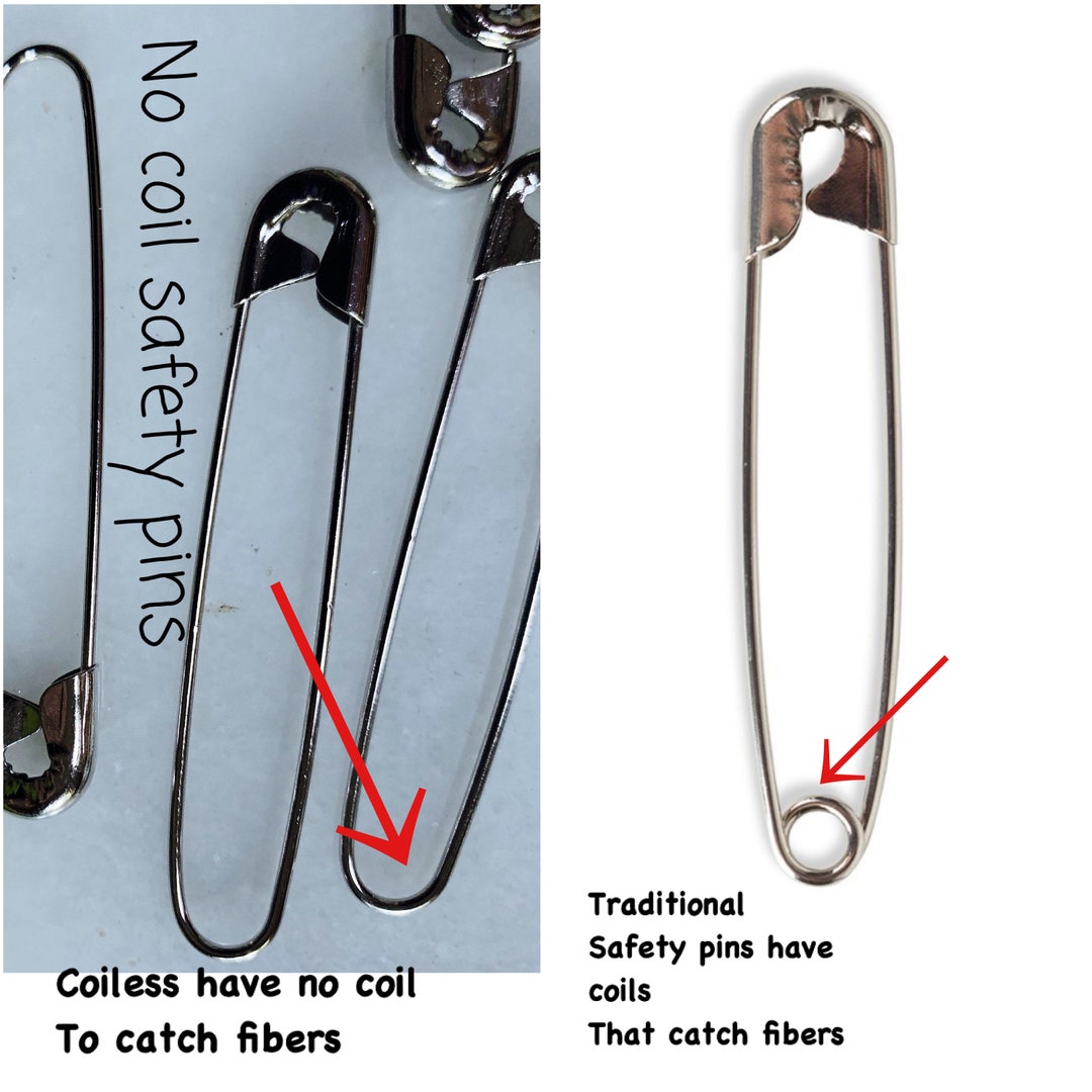 No Coil Safety Pins Size 2.25 Pins Coiless Great for Stitch Markers in  Weaving , Fabric Crafts or Knitting Etc :saorisantacruz 