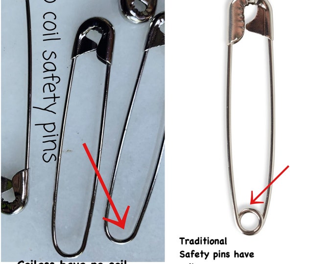 No Coil Safety Pins Coiless Size 2.25