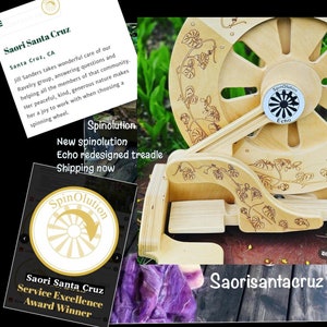 Spinolution Echo spinning wheel optional wildflower engraving chose  from 4,8,16,32oz flyers. do not buy till you contact me :saorisantacruz