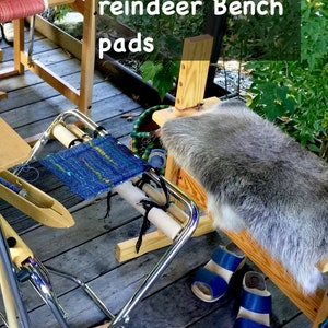 Reindeer Bench Cover pad  loom benches Non slip adjustable strap  Colors vary,  also rare white availability is limited :saorisantacruz