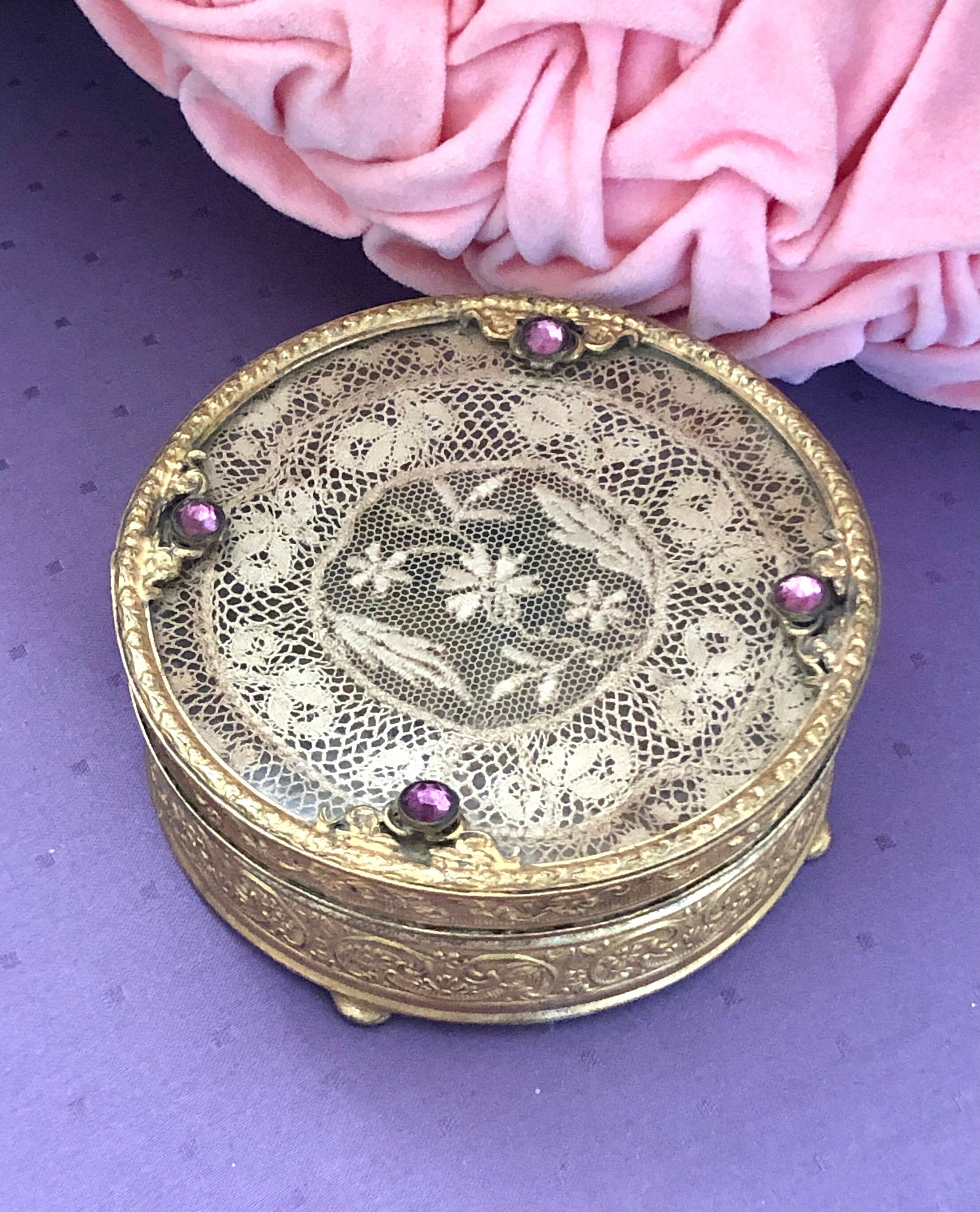 Elegant Floral Jewelry Storage Box - Alloy - Pink - Blue - Adorned with  Floral Details - ApolloBox