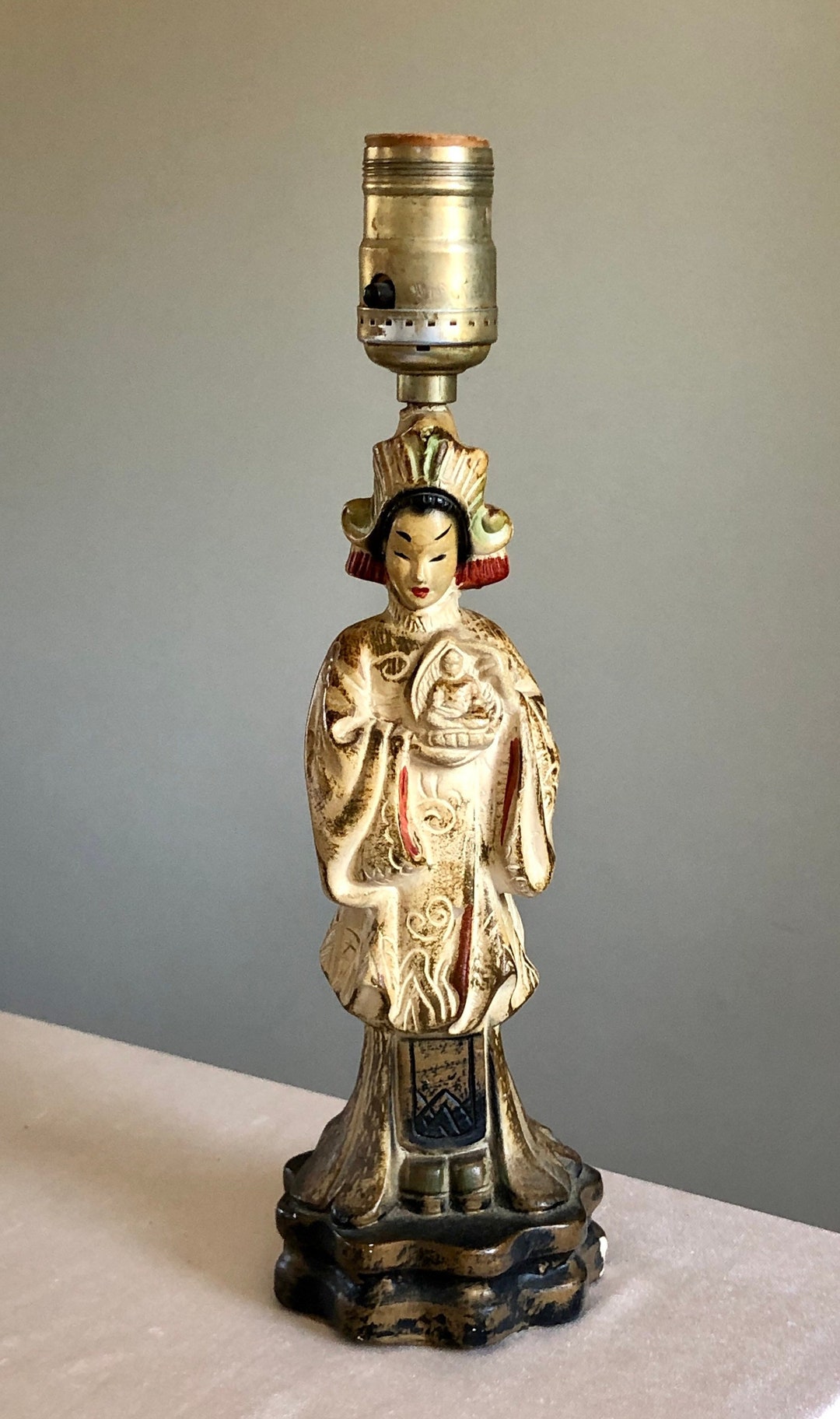 Antique China Girl Asian Figurine Lamp Oriental Vintage Etsy