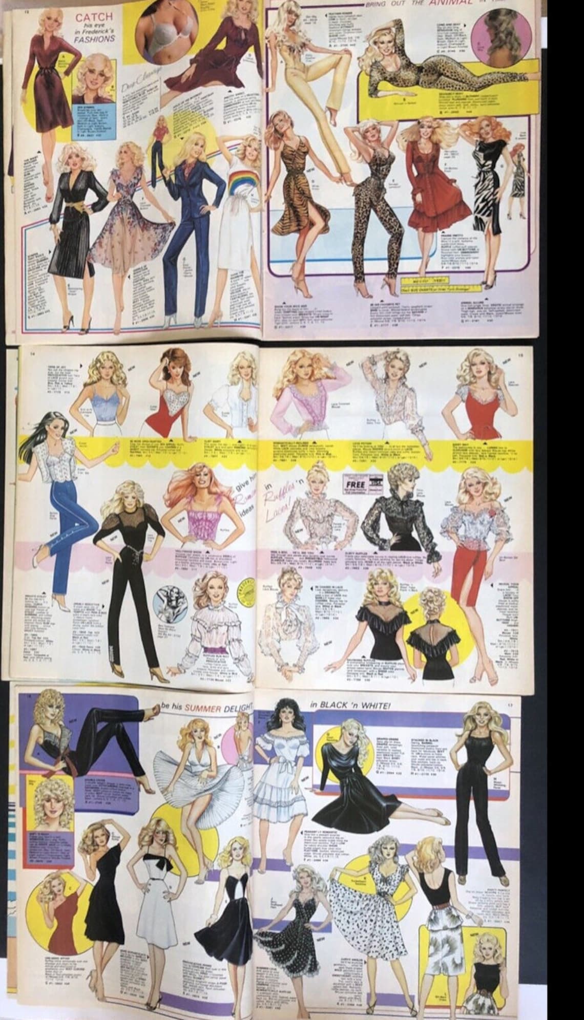 Frederick's of Hollywood 1980s Catalog Lot Lingerie Etsy
