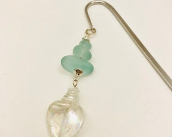 Sea Glass Bookmark - Beach Bookmark - Book Club - Reader Gift - Vacation - Staycation - Gift Exchange - Retirement Gift