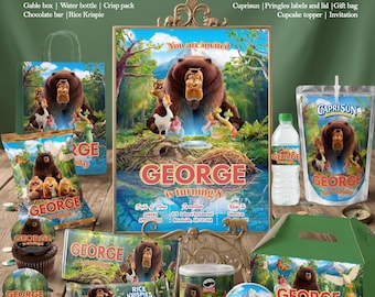 Hoppers Birthday Party Favors, Hoppers Party, Editable Hoppers kids party labels, Hoppers Chip Bag, Capri Sun, Water Bottle, Gable Box Label