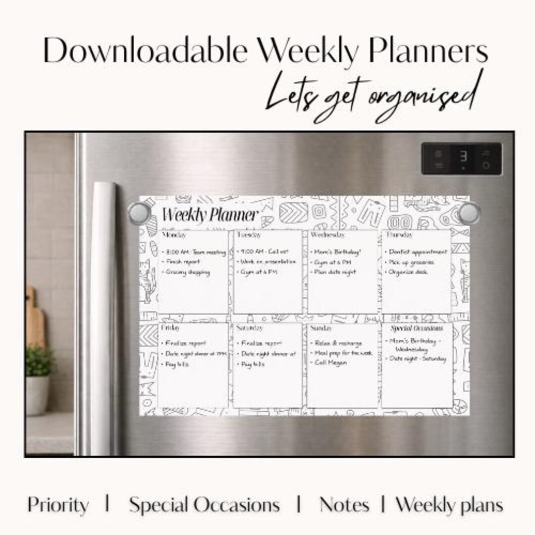 Weekly Planner Printable – Family Organizer, Budget Tracker (A4/A5 PDF ...