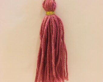 Yarn Tassel Necklace: Hand Spun Tassel, Long Pendant