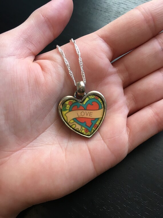 Vintage Crystal Heart Pendant Fifth Avenue Collection by Butler 1990s
