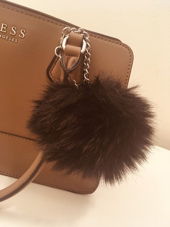 Fur top purse charm
