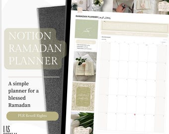 Plantilla de planificador de Ramadán / Planificador diario, Rastreador de oraciones, Recetas saludables de 30 días / Derechos de reventa PLR