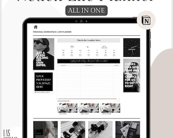Planificador de vida Notion / Organizador digital todo en uno (derechos de reventa PLR)