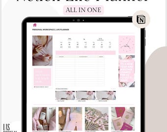 Planificador de vida Notion / Organizador digital todo en uno (derechos de reventa PLR)