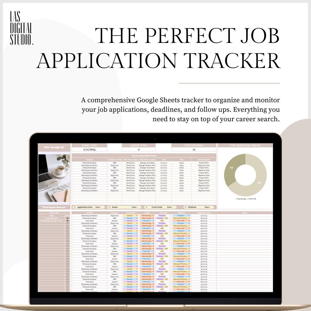 Job Application Tracker Google Sheets | Job Search Spreadsheet | Career ...