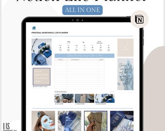 Planificador de vida Notion / Organizador diario, semanal y mensual (Reventa PLR)