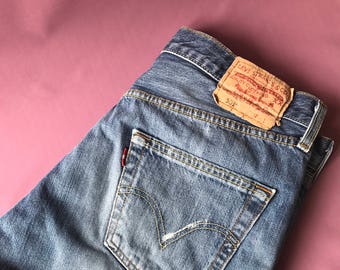 Levi's 501 34" Waist High Waisted Shorts Vintage Levis Cut Off Short Levi Shorts High Waist Denim Cutoffs Distressed Size S