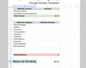 Simple Monthly Budget Spreadsheet | Google Sheets Budget Template | Easy Personal Finance Tracker