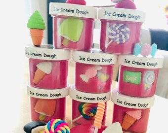 3 oz Mini Party Favors, Dough Jar, homemade, sensory Dough, play dough party favors,  any color dough, Birthday Dough, 3oz Dough Jar