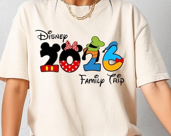 Camisetas de viaje a juego para las vacaciones familiares de Disney 2026: Camiseta de viaje a Epcot Girls Disneyworld, camisetas de viaje personalizadas con diseño inspirado en un parque temático de dibujos animados
