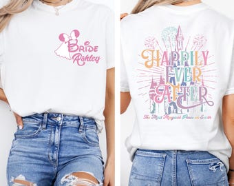 Custom Disney Bachelorette Party Shirts, Minnie Bride Bridesmaid Matching Shirts, Coquette Castle Bridal Shower Gift Tees