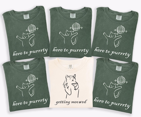 Comfort Colors Cat Theme Bachelorette  Shirts, Getting Meowied Cat Lover Bachelorette Party Tees, Matching Bachelorette Party Outfit
