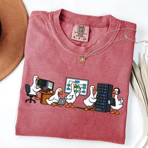 Comfort Colors® Funny IT Support Geese Shirt, Computer Network System Administrator Tech Tee, Cybersecurity Programmer Coder Server Graphic