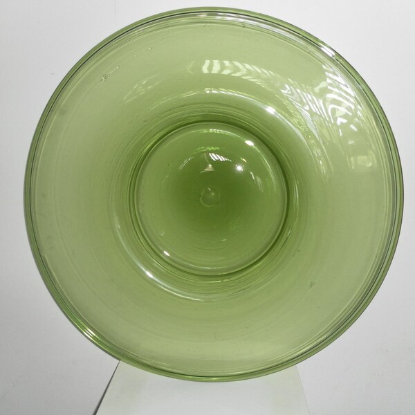 Vintage Blown Green Glass LOW BOWL/CHARGER