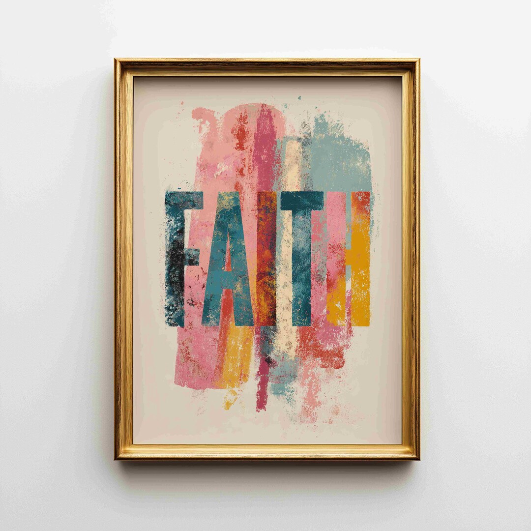 FAITH Abstract Typography Poster | Religious Print - Etsy
