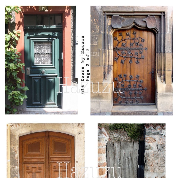 Old Doors Locks & Keys Bundle 8 Pages rustic clip art instant download collage journal scrapbooking