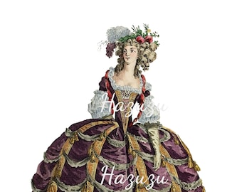 Marie Antoinette French 18th century France Woman PNG fashion clip art Paris digital instant download mixed media collage junk journal