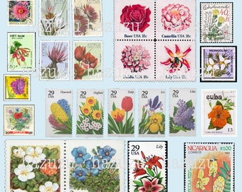 Postage Stamps Floral Collection Flower Stamps 39 Stamps Floral Flower  Theme Poland Hungary San Marino Romania Flowers of the World X 39 -   Sweden