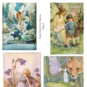 Fairies Bundle Printable Fairy Collage Sheet Paper Pack fantasy instant download digital collage junk journal scrapbooking
