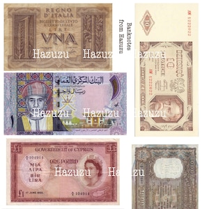 Billets de banque Currency Money Ephemera Printable Paper Pack Bundle téléchargement instantané journal de collage indésirable collage numérique