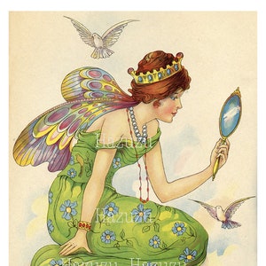 Fee Druck Childs Kinderzimmer weinleseillustration Fairie Plakat sofortigen Download Collage Zeitschrift Scrapbooking Servietten