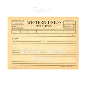 Vieux télégramme Western Union Telegraph texture de papier vierge PNG fond superposition journal indésirable imprimable Téléchargement instantané collage journal