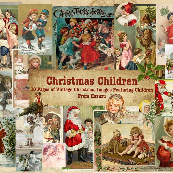 Christmas Children Bundle Cards Tags Ephemera Child instant download Children Kids Crafts junk journal collage journal scrapbooking