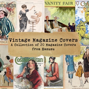 Vintage Magazine Covers 10  page bundle Ephemera Printable Collage Sheet instant download digital junk journal card making