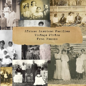 Vintage Afro-Amerikaanse families, kabinetskaart, oude foto's, bundel, Tintype, 1800's, clip art, collage, thuisschool, scrapbooking