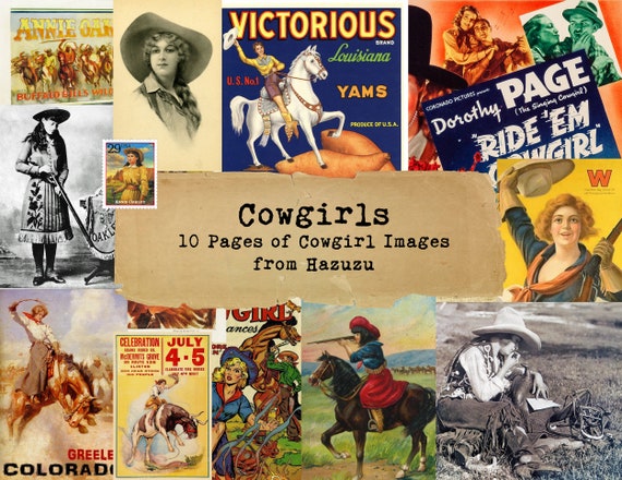 COWGIRLS Bundle Printable Wild West horse cowboys vintage photos Ephemera Vintage instant download digital collage junk journal