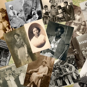 Vintage African American Photos Bundle Paper Pack tintype 1800&#39;s clip art instant download collage journal scrapbooking