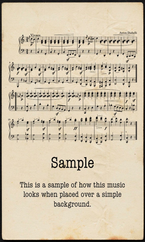 Musik Overlay Noten Textur Png Hintergrund Druckbare Etsy