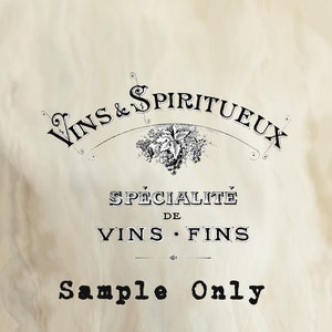 Old French Wine & Spirits Logo vintage PNG digital stamp instant download collage journal scrapbook image 2