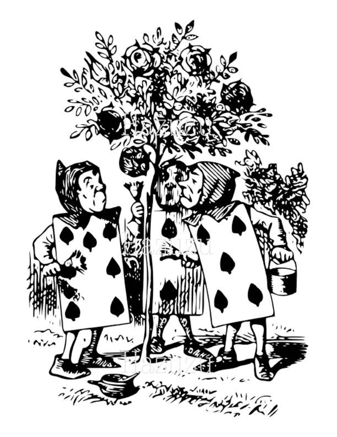 Painting the Roses Red Alice in Wonderland PNG clip art transparent