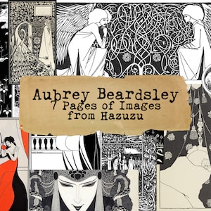 Aubrey Beardsley 8 page Art Nouveau bundle Printable Illustrations Collage Sheet Paintings Art digital collage junk journal scrapbooking
