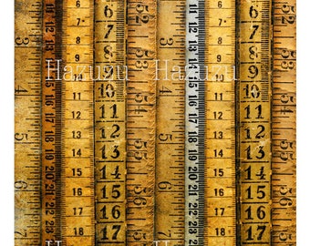 Vintage Wood Rulers measure texture PNG background overlay printable junk journal instant download collage journal scrapbooking