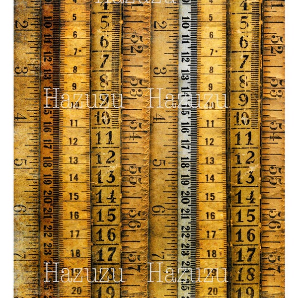 Vintage Wood Rulers measure texture PNG background overlay printable junk journal instant download collage journal scrapbooking