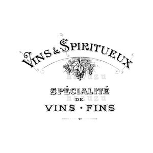 Old French Wine & Spirits Logo vintage PNG digital stamp instant download collage journal scrapbook image 1