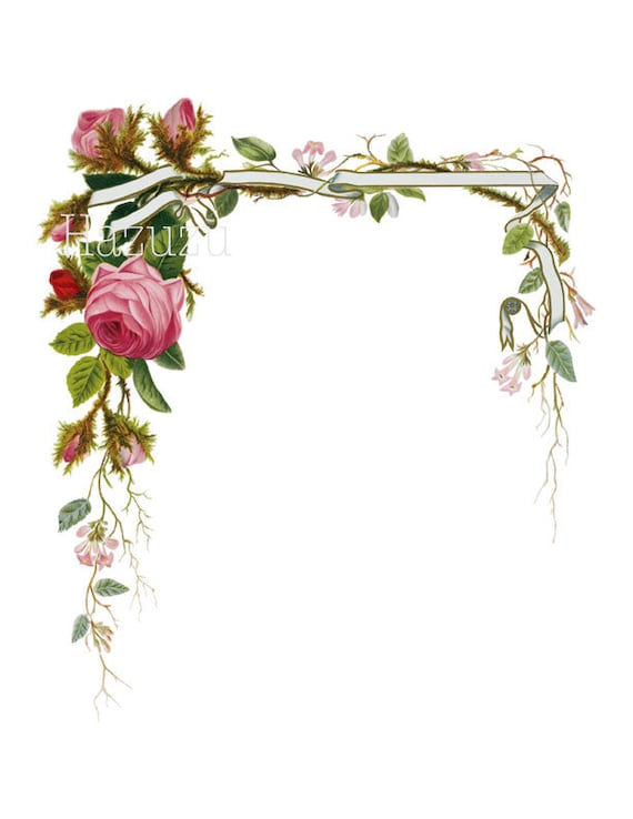 Pink Rose Swag Border Arch Vintage Botanical Plant Png Clip Etsy Pink Rose Swag Border Arch Vintage Botanical Plant Png Clip Etsy
